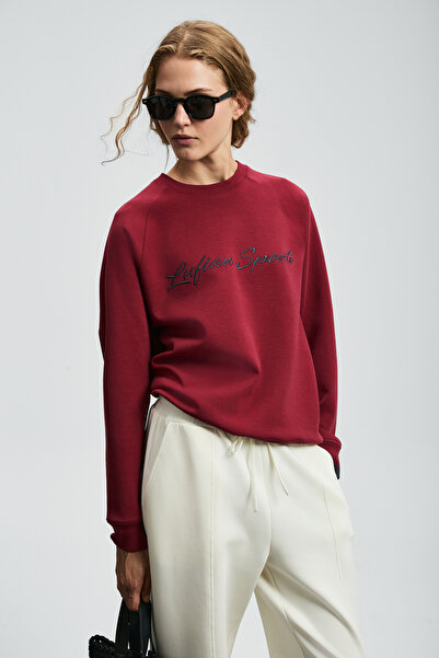 Lufian Γυναικείο πλεκτό φούτερ Ander σε μπορντό χρώμα