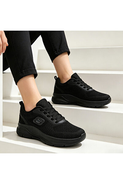 Tmall Pantofi sport pentru femei, din material textil, D1398. Negru