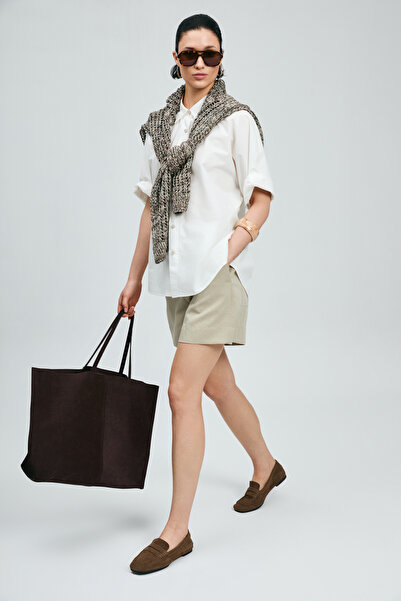 Lufian Γυναικείο σορτς Megan σε μπεζ χρώμα