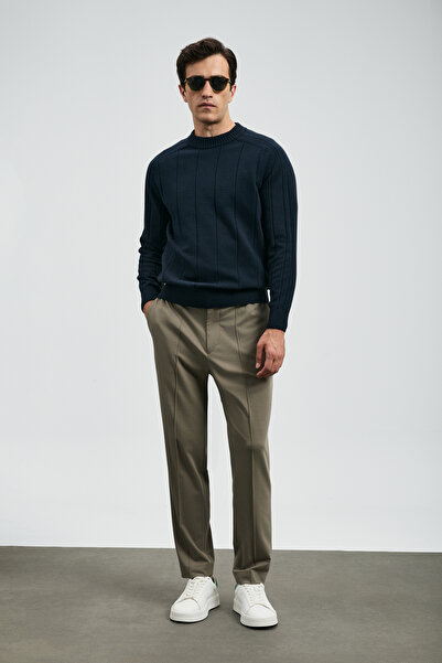 Lufian Ανδρικό παντελόνι Chino Sımon Smart εφαρμοστό Toprak