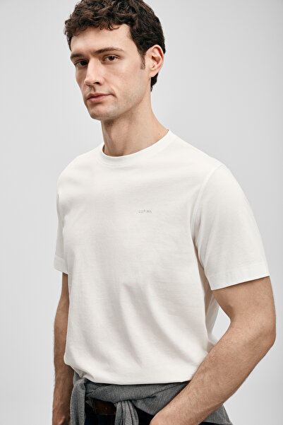 Lufian Μπλουζάκι Bran Μοντέρνο Γραφικό Υπόλευκο