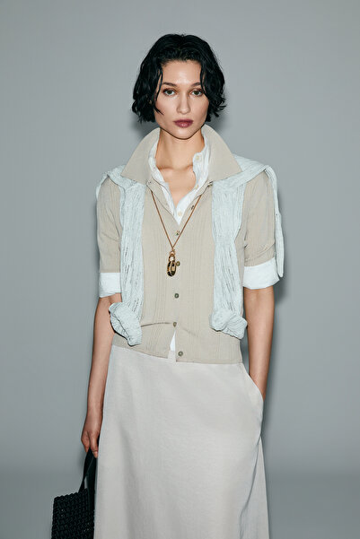 Lufian Dına Women's Knitwear Shirt Beige