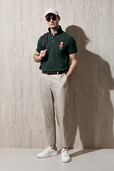 Lufian Ανδρικό παντελόνι παραλίας Glen Jogger σε στενή γραμμή, μπεζ