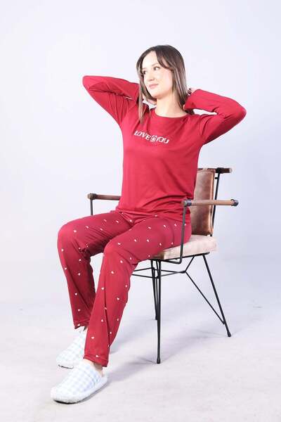 Mckanzie 3404 Milan Love You O Σετ πιτζάμες με μακρύ μανίκι και μακρύ κάτω μέρος