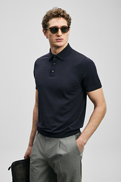 Lufian Ανδρικό πουλόβερ Derek Μοντάλ σε συνδυασμό χρωμάτων, σκούρο μπλε ναυτικό