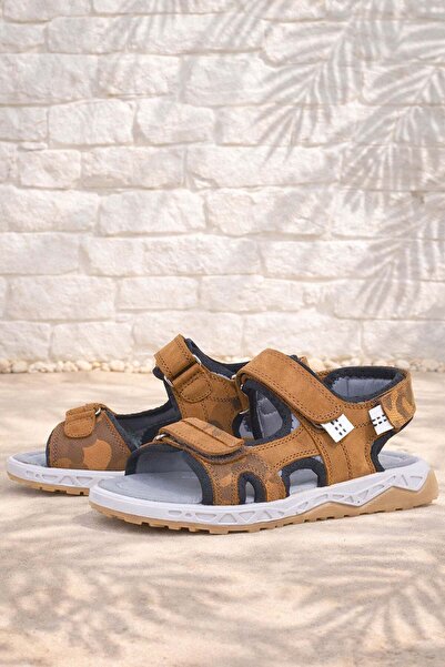 Rakerplus Pantofi din piele naturală Taba Velcro pentru copii