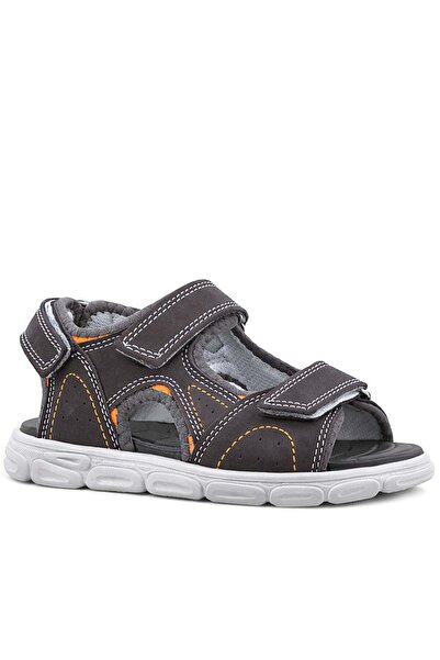 Rakerplus Genuine Leather Gray Velcro Children's Sandals Shoes