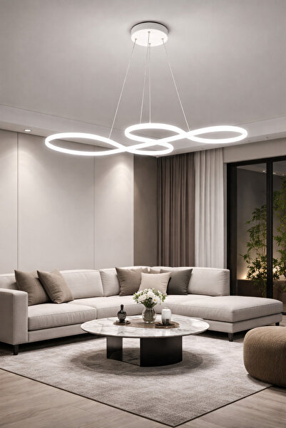 Fer Avize Selin Modern Tasarım Beyaz Renk Beyaz Ledli Cafe - Mutfak - Salon L...
