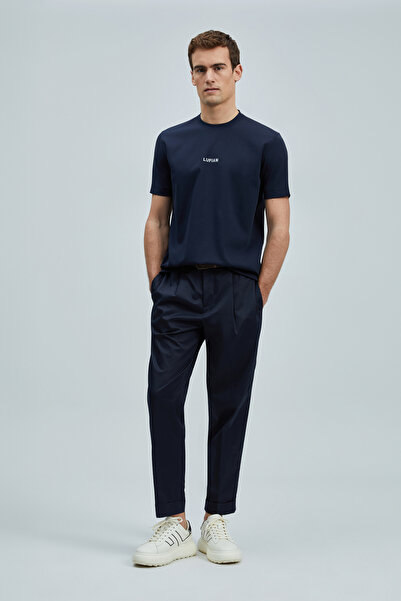 Lufian Marcus Μοντέρνο γραφικό μπλουζάκι Navy Blue