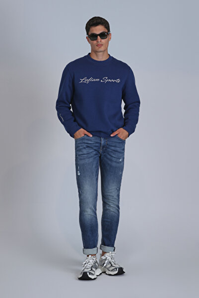 Lufian Ανδρικό παντελόνι slim fit μπλε