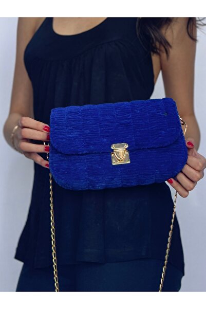 Helybag El Yapımı Kadın Omuz Çantası Kobalt Mavisi - Elegant Çanta - Handmade