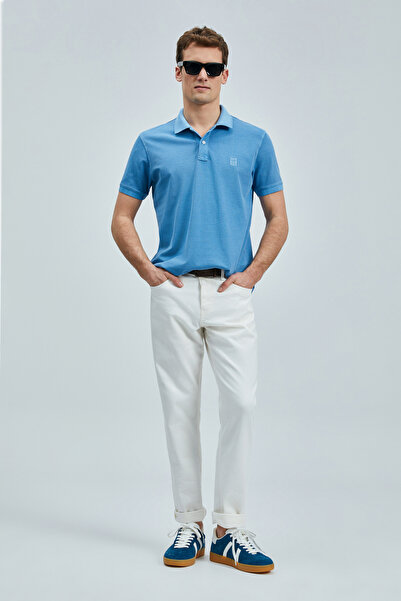 Lufian Ανδρικό μπλουζάκι πόλο Vernon Smart Indigo