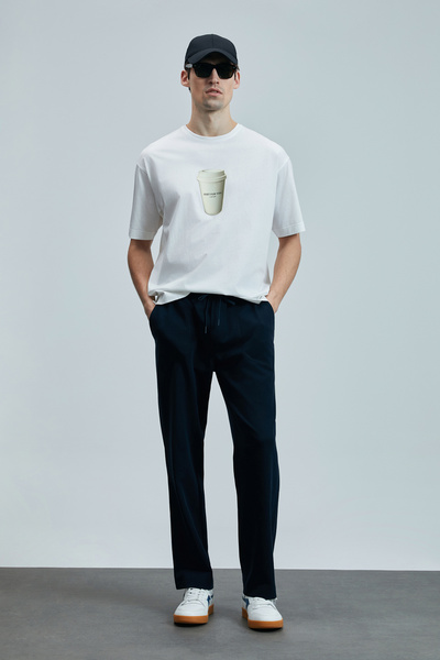 Lufian Omen Μοντέρνο γραφικό μπλουζάκι λευκό