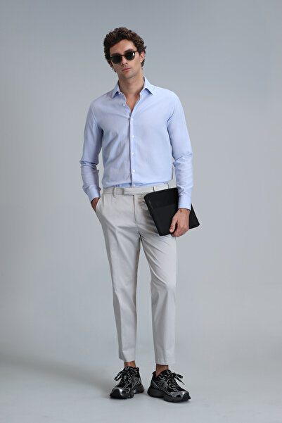 Lufian Plus Smart Ανδρικό παντελόνι Chino Slim Fit Stone