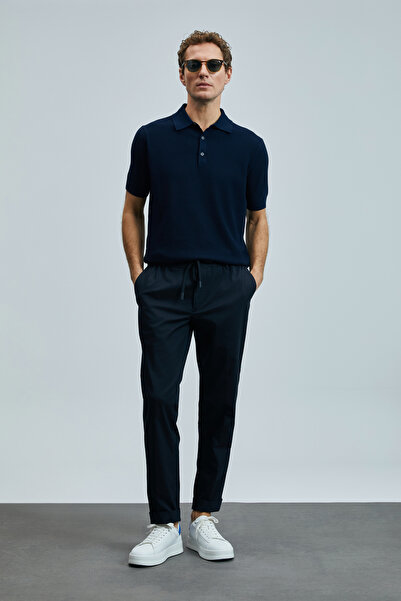 Lufian Edwın Men's Modal Blended Sweater Navy Blue