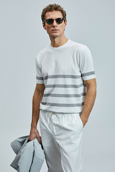 Lufian Ανδρικό πουλόβερ Tiger Modal Mixed Off White