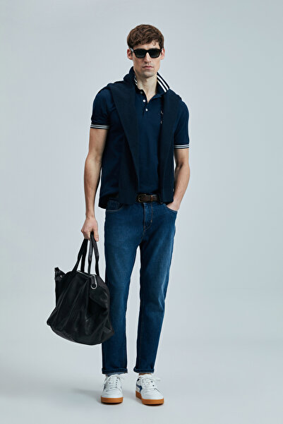 Lufian Everes Smart ανδρικό μπλουζάκι πόλο Navy Blue