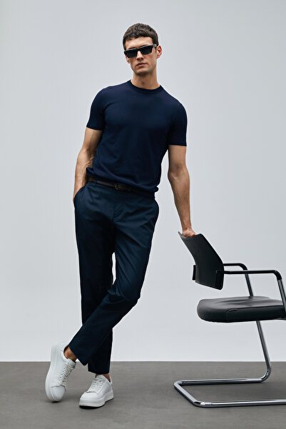 Lufian Ανδρικό πουλόβερ Tıno Modal Mixed Navy Blue