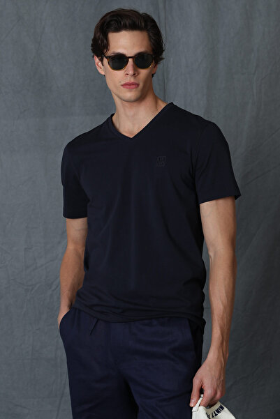 Lufian Μπλουζάκι Tuna Modern Graphic Navy Blue