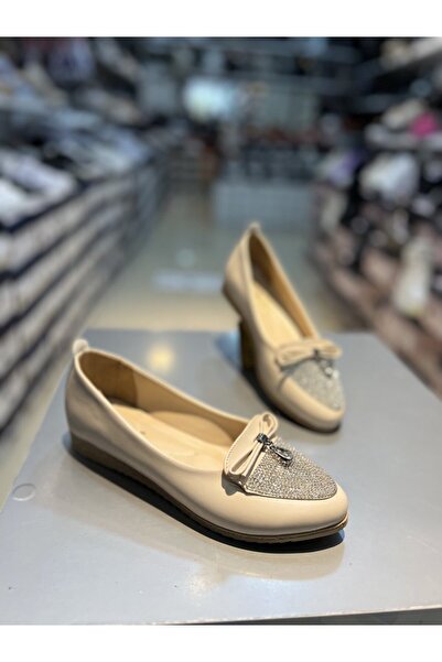 Hacıoğlu Ayakkabı Γυναικείες κλασικές φλατ μπαλαρίνες Hco Triangle Stone