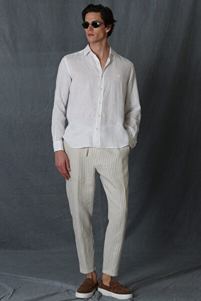 Lufian Mario Smart Men's Chino Pants Tailored Fit Beige