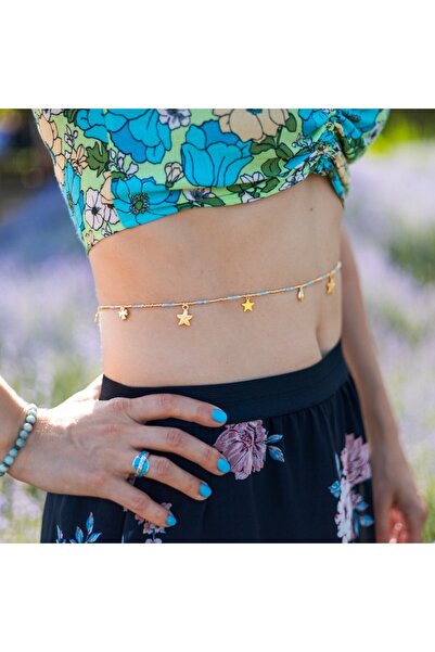 Ezera ΟΥΑΟΥ! Πολυχρηστική αλυσίδα μέσης/σώματος από κρυστάλλους ακουαμαρίνας,...