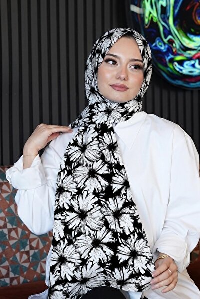 AFVENTE Μοτίβο κομψότητας Λευκό Μαλακό Σάλι Βαμβάκι