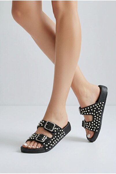 Alphus Pienn Κομψές Γυναικείες Επίπεδες Καθημερινές Παντόφλες με Διπλή Πόρπη ...