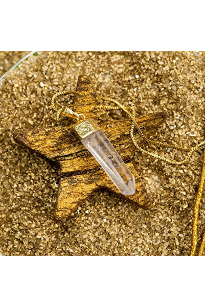 Ezera Κολιέ μενταγιόν από λευκό χαλαζία