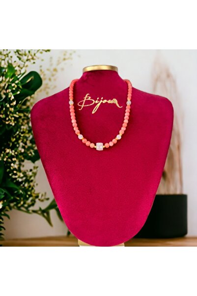 Ezera Κολιέ Karissa με Κοράλλι και Ροζ Χαλαζία