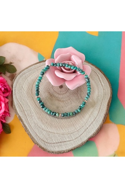 Ezera Βραχιόλι Livia από τιρκουάζ νεφρίτη με αξεσουάρ από ασήμι 925