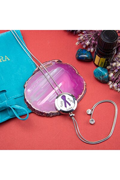 Ezera Μενταγιόν Αρωματοθεραπείας ΠΙΣΤΗ-ΕΛΠΙΔΑ-ΑΓΑΠΗ με Αλυσίδα Φιδιού