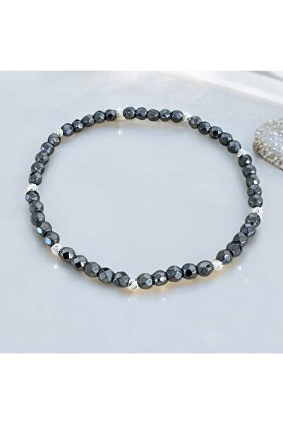 Ezera Βραχιόλι από πολύπλευρο αιματίτη με αξεσουάρ από ανοξείδωτο ατσάλι για ...