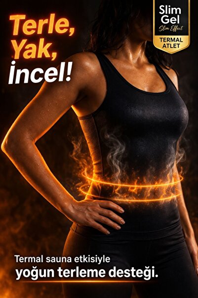 SLİM GEL Unisex Termal Sauna Atlet Terletici Spor İçlik Nefes Alabilir Günlük...