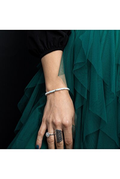 Ezera Γυναικείο βραχιόλι Tanya από κοχύλια από φίλντισι, αξεσουάρ από ασήμι 925