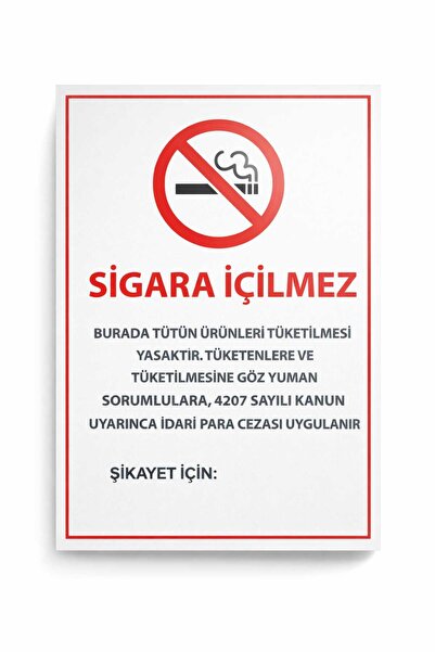 HiperAD Reklam Sigara İçmek Yasaktır dekota baskı Uyarı ve Bilgilendirme levh...