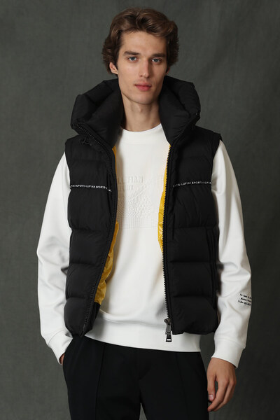 Lufian Ανδρικό γιλέκο Josef Goose Feather Μαύρο