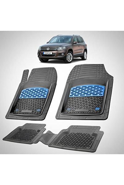 TEAMCAR ® Car Floor Mats Tray Type Compatible with Volkswagen Tiguan I (2007–...