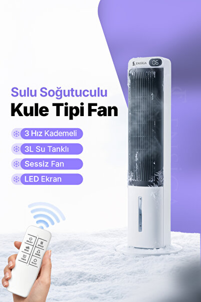 EN SİGA Sulu Soğutuculu 40'' Kule Tipi Fan Uzaktan Kumandalı 3 Hız Kademeli S...