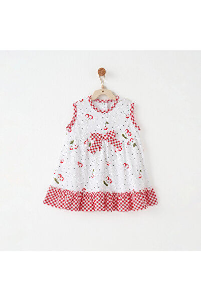andywawa Ac26688 Cherry Chatty Dress Ecru