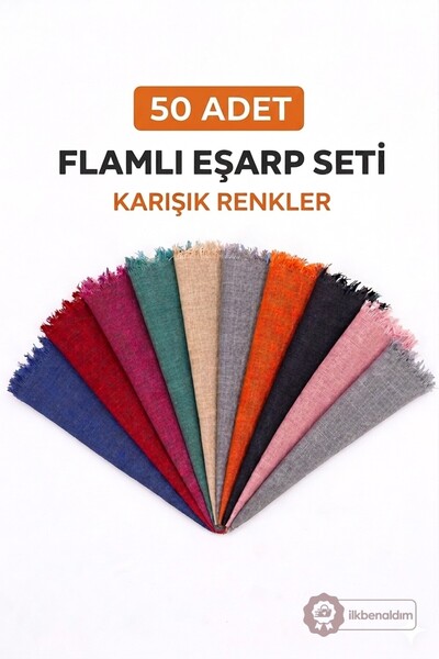 Zey-Al Σετ κασκόλ με φούντες 50 τεμαχίων, βαμβακερό σάλι καθημερινής χρήσης σ...