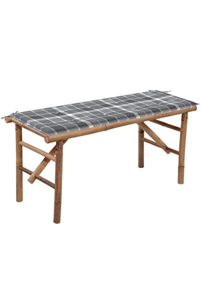 Concept Bancă de grădină pliabilă cu pernă, 118 cm, bambus