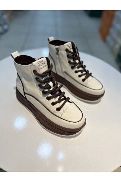 Guja Γυναικείες κοντές αθλητικές μπότες από γνήσιο δέρμα