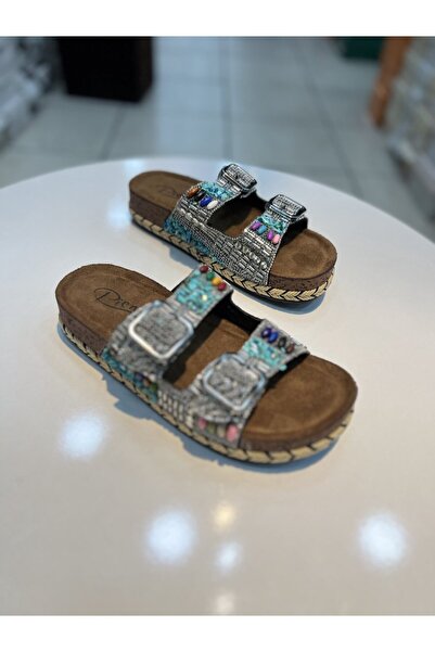 Alphus Γυναικείες καθημερινές παντόφλες Pienn με διπλή ζώνη από πέτρα