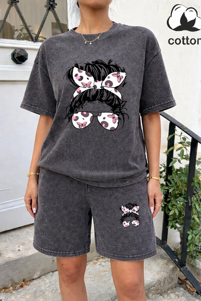 ship master Πλενόμενο σετ σορτς για κορίτσια με φιόγκο από 100% βαμβάκι, με σ...