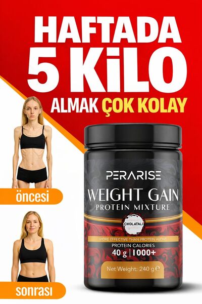PeraRise Kilo-aldirici iştah açıcı Gainer Muz Kakao Aromali Protein Toz Besin...
