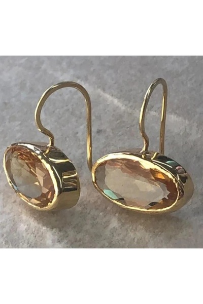 reyselstyle Honey Color Stone Dangle Earrings
