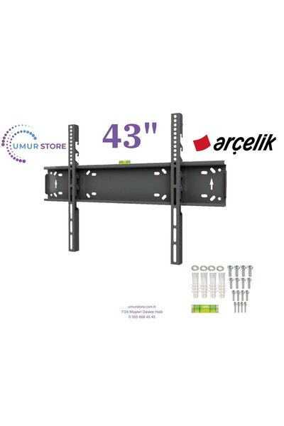 Arçelik 55” A55 E 795 B 4K Ultra HD 43”- 65” inç Lcd Led Televizyon Sabit Duv...