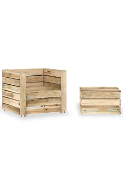 Concept Set mobilier de grădină paleți, 2 piese, lemn pin tratat