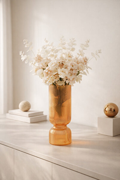 ANGDESİGN Βάζο Ζαφείρι Πορτοκαλί-30εκ •• Διακόσμηση Σπιτιού Μοντέρνο Βάζο Πολ...